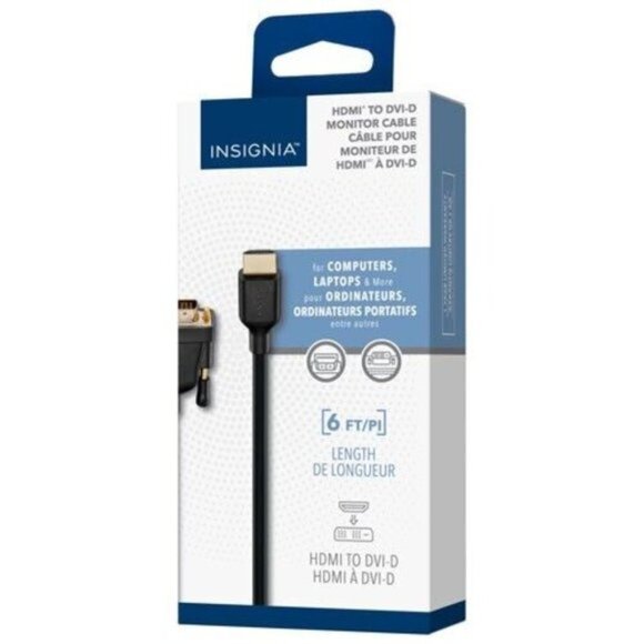 Insignia 1.8m (6 ft.) HDMI to DVI Cable (NS-PCHDDV6-C) - Picture 1 of 3